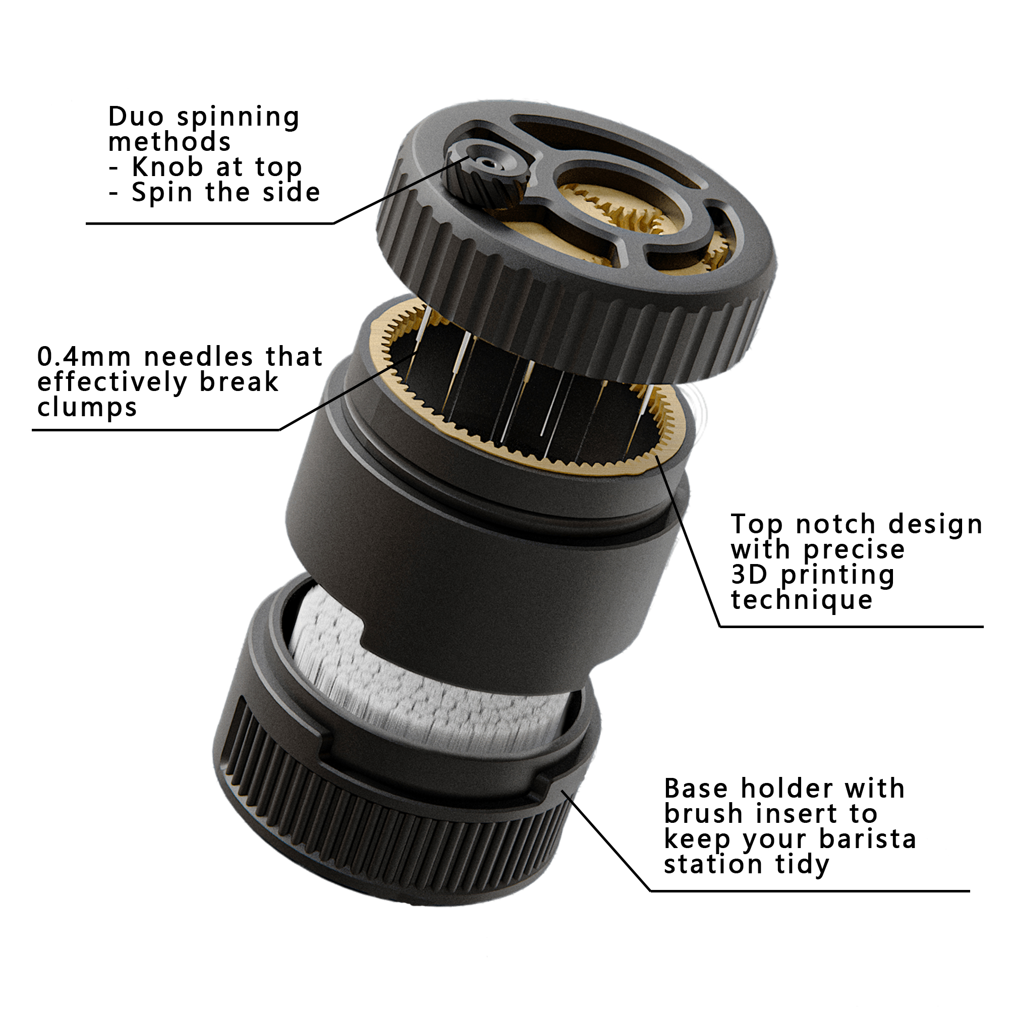 Planetary Gear Spirograph Espresso WDT Tool 