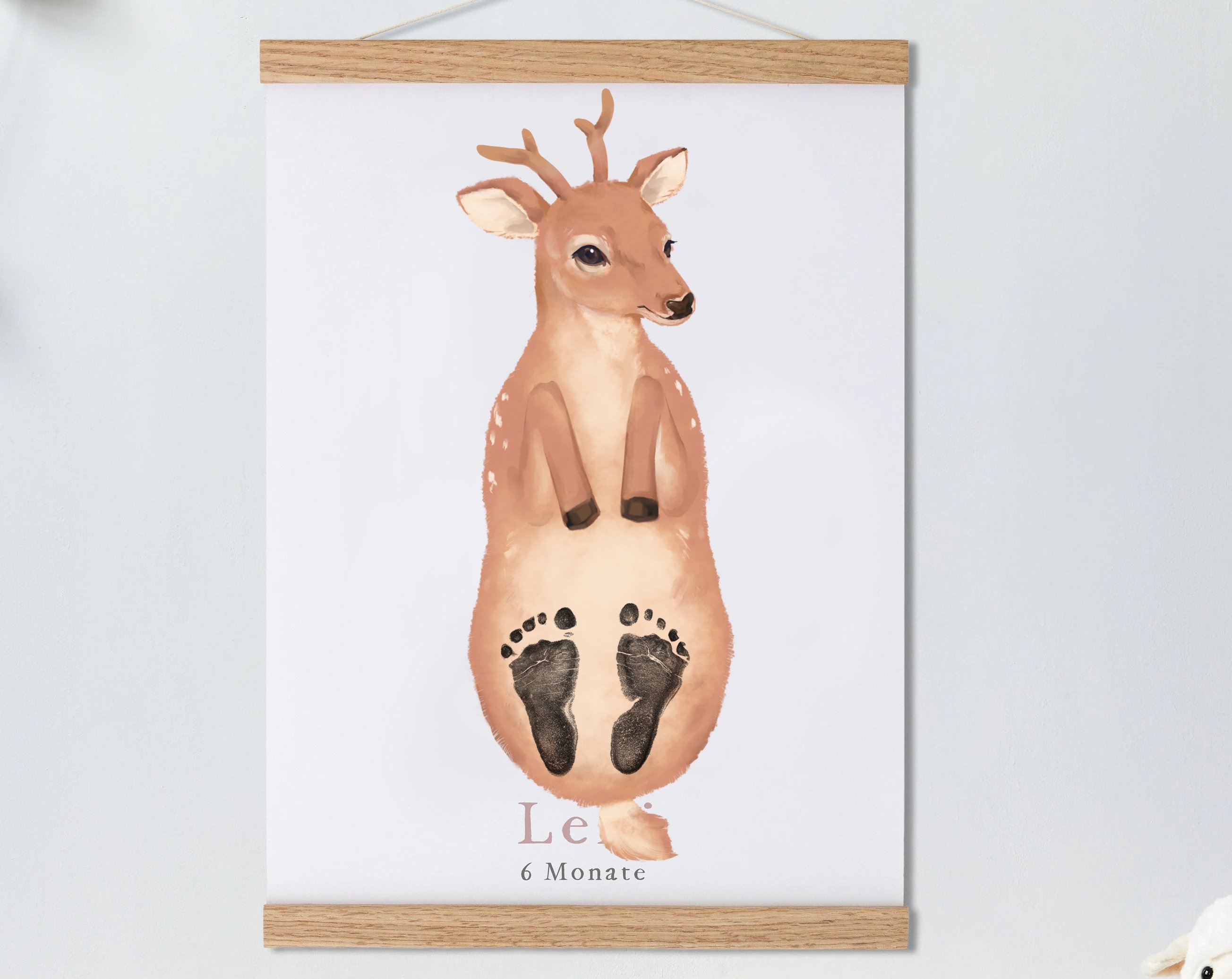 Deer, Baby Gift and Pets Gift Personalized,, Footprint Set, Mural Baby & Children's Room Animals, Deer Baby Gift-babyanimal
