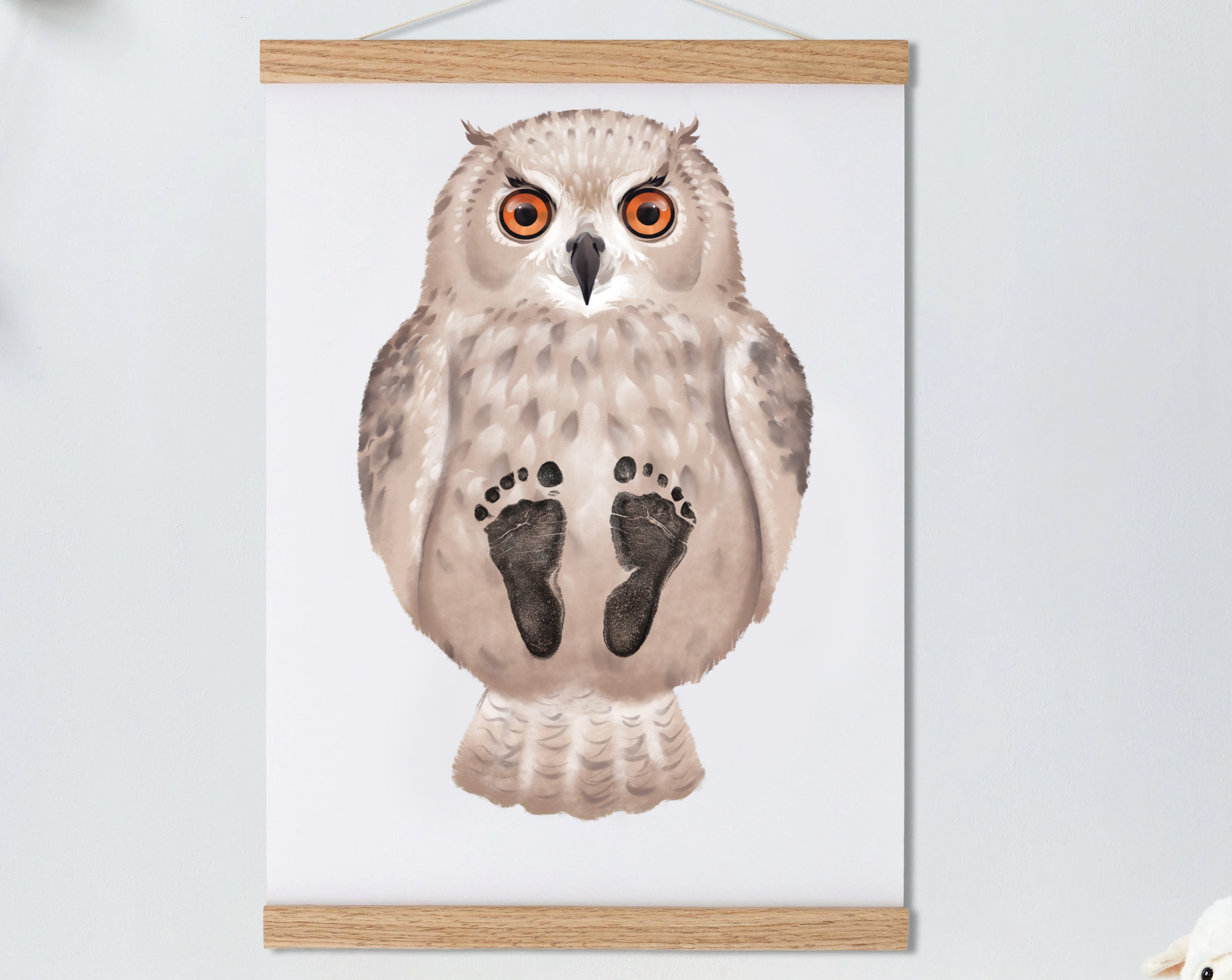 Owl, Baby Gift and Pets Gift Personalized, Footprint Set, Mural Baby & Children's Room Animals, Owl Baby Gift🐾-babyanimal