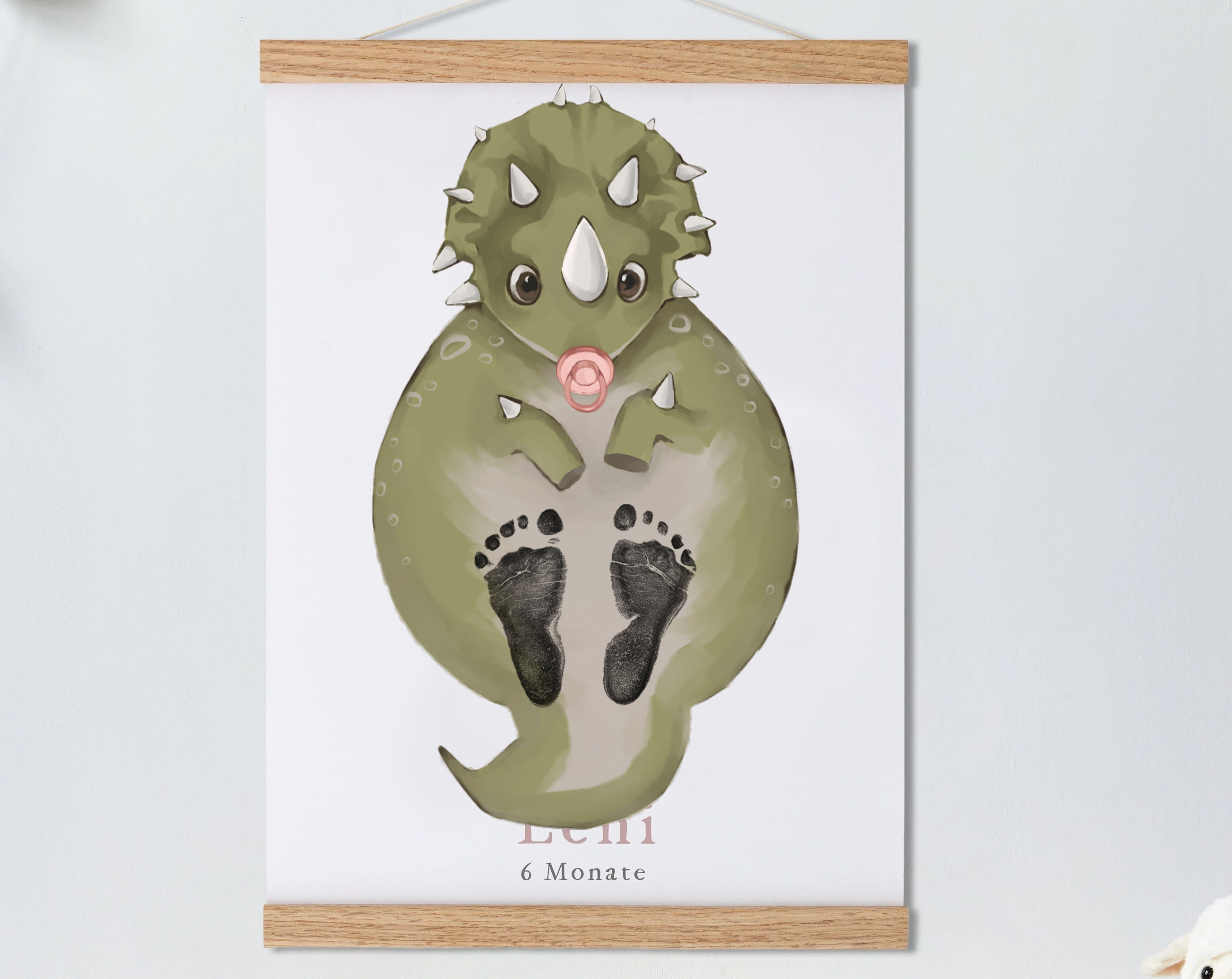 Dinosaur, Baby Gift and Pets Gift Personalized,, Footprint Set, Mural Baby & Children's Room Animals, Green Dinosaur🐾-babyanimal