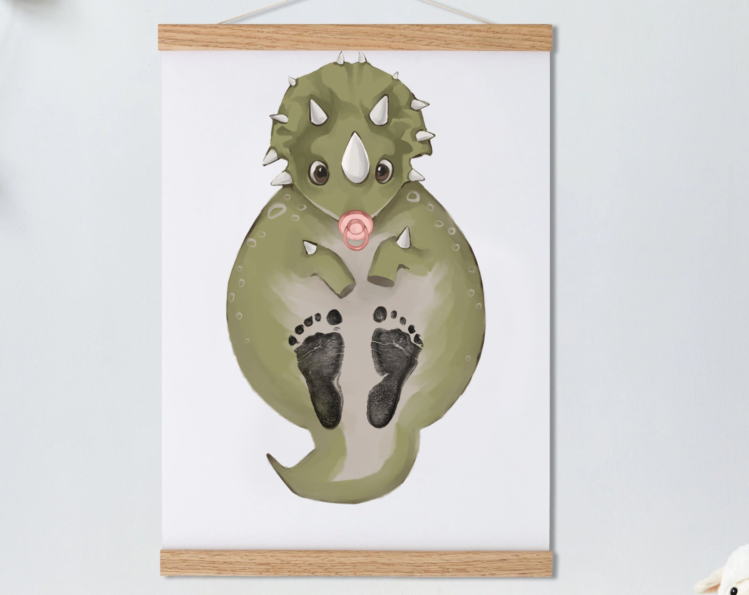 Dinosaur, Baby Gift and Pets Gift Personalized,, Footprint Set, Mural Baby & Children's Room Animals, Green Dinosaur🐾-babyanimal