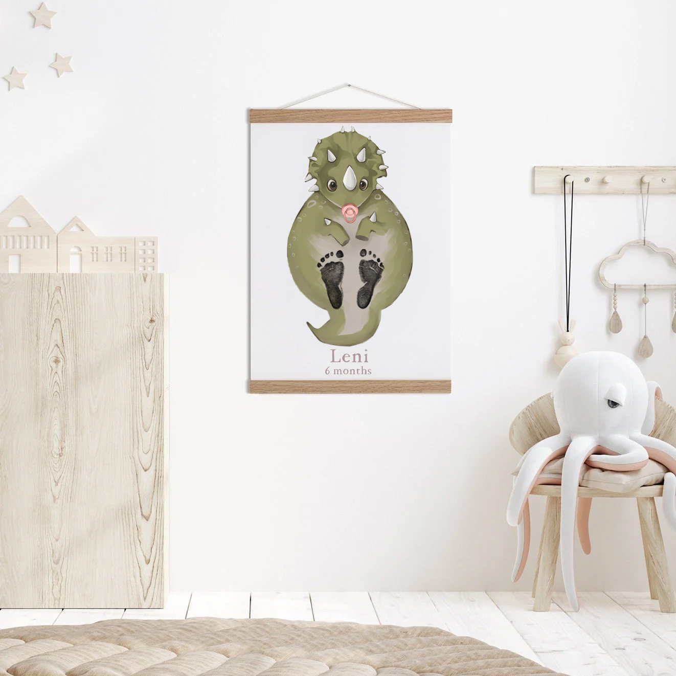 Dinosaur, Baby Gift and Pets Gift Personalized,, Footprint Set, Mural Baby & Children's Room Animals, Green Dinosaur🐾-babyanimal