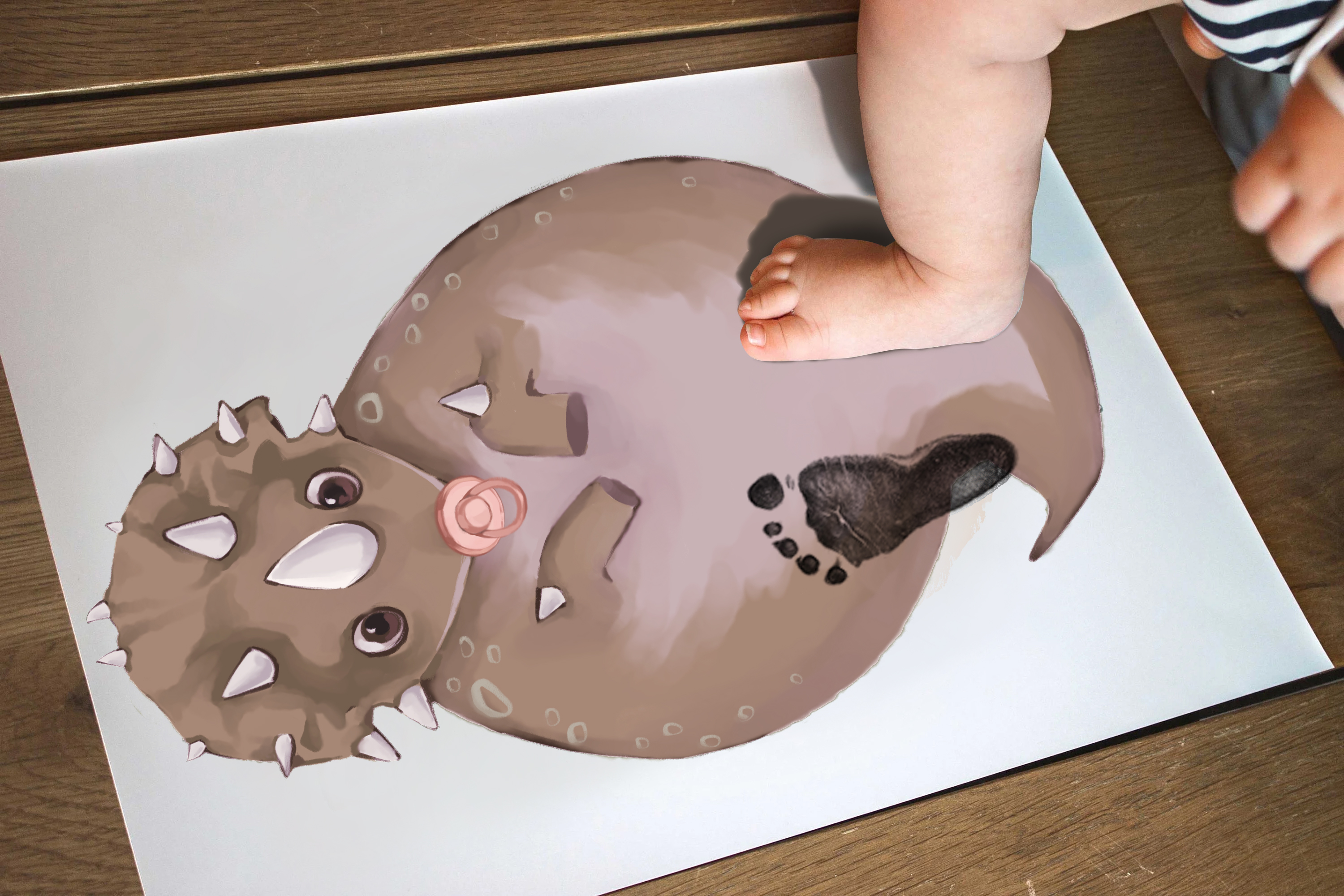 Dinosaur, Baby Gift and Pets Gift Personalized,, Footprint Set, Mural Baby & Children's Room Animals, Brown Dinosaur🐾-babyanimal