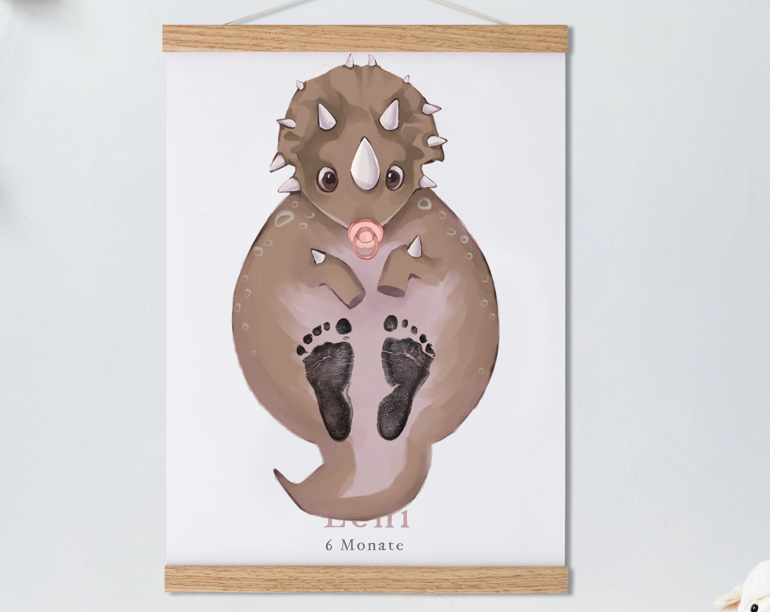 Dinosaur, Baby Gift and Pets Gift Personalized,, Footprint Set, Mural Baby & Children's Room Animals, Brown Dinosaur🐾-babyanimal