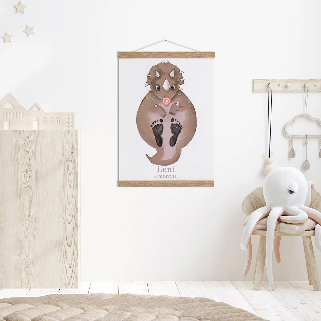 Dinosaur, Baby Gift and Pets Gift Personalized,, Footprint Set, Mural Baby & Children's Room Animals, Brown Dinosaur🐾-babyanimal