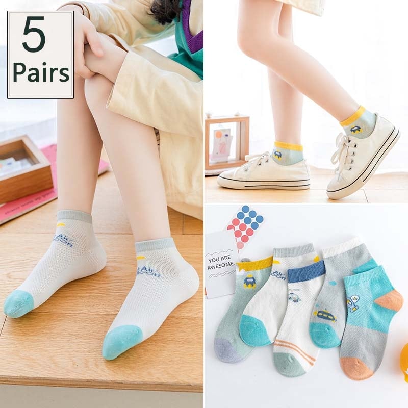 10Pcs/5Pairs Children Sock Breathable Sports Girls Boys Sokcs Unisex