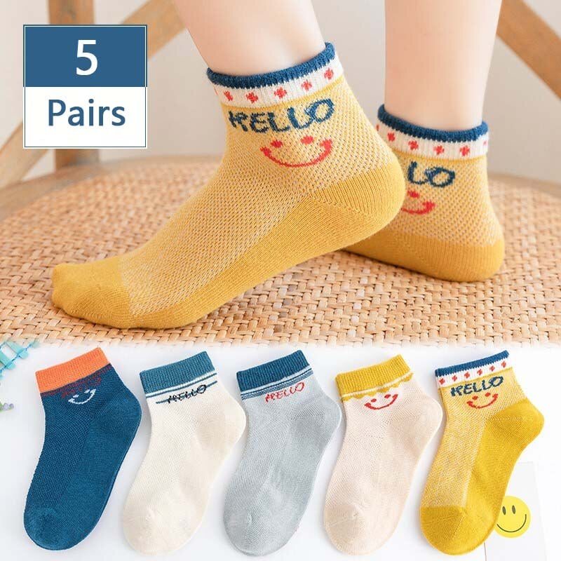 10Pcs/5Pairs Children Sock Breathable Sports Girls Boys Sokcs Unisex