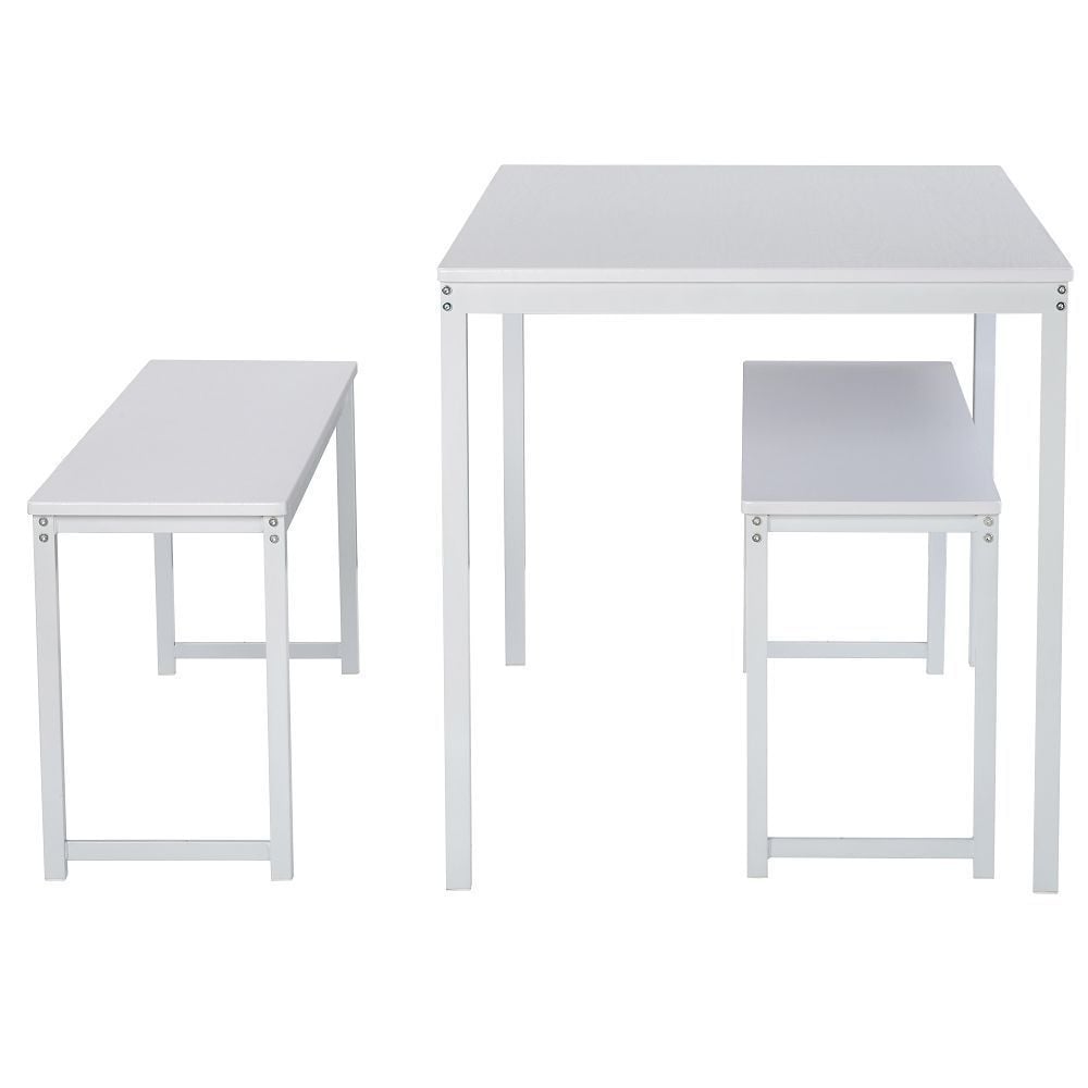 Topmax 3 Piece Dining Table Set Kitchen Table With Two Benches Kitchen Contemporary Home Furniture