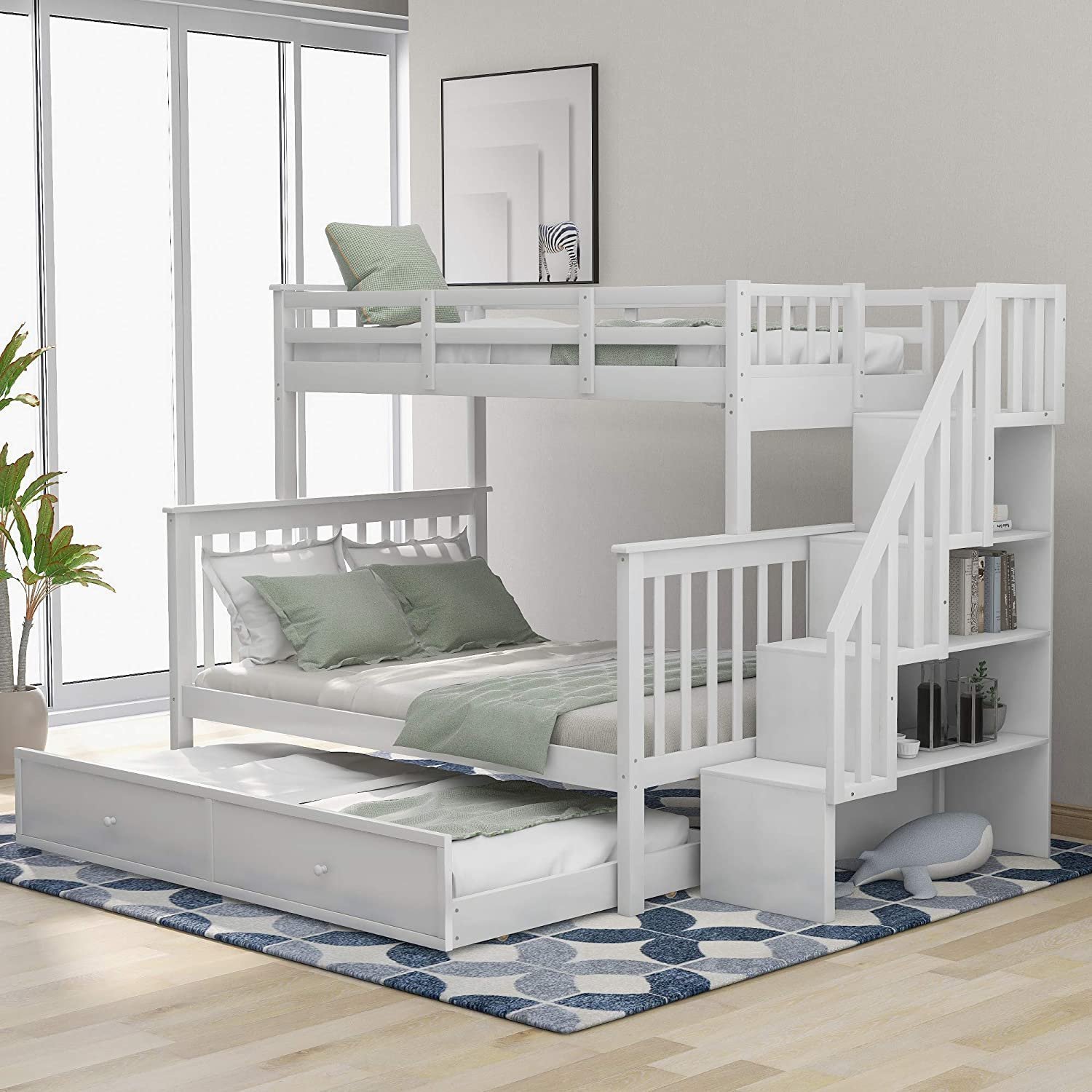 Twin Over Full Bunk Bed With Drawer 4, Clearance Bunk Beds Twin Over Full