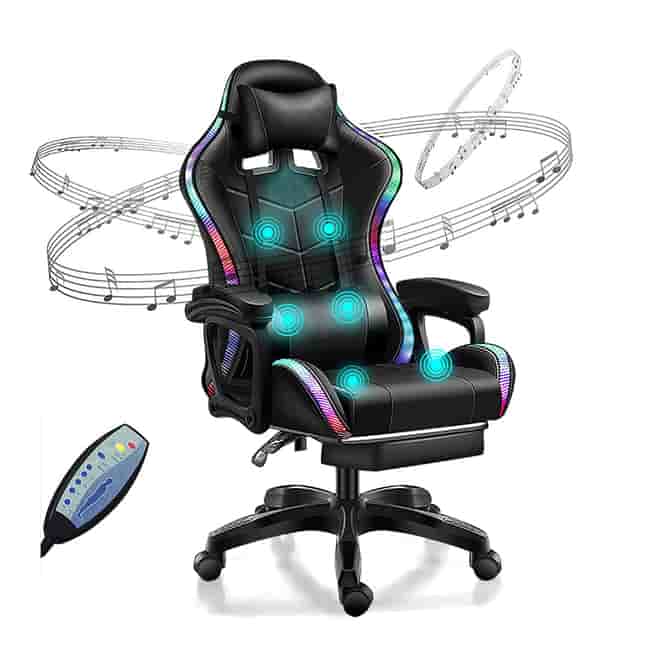 Gaming Chair With Led Lightvideo Gaming Chair With Massage