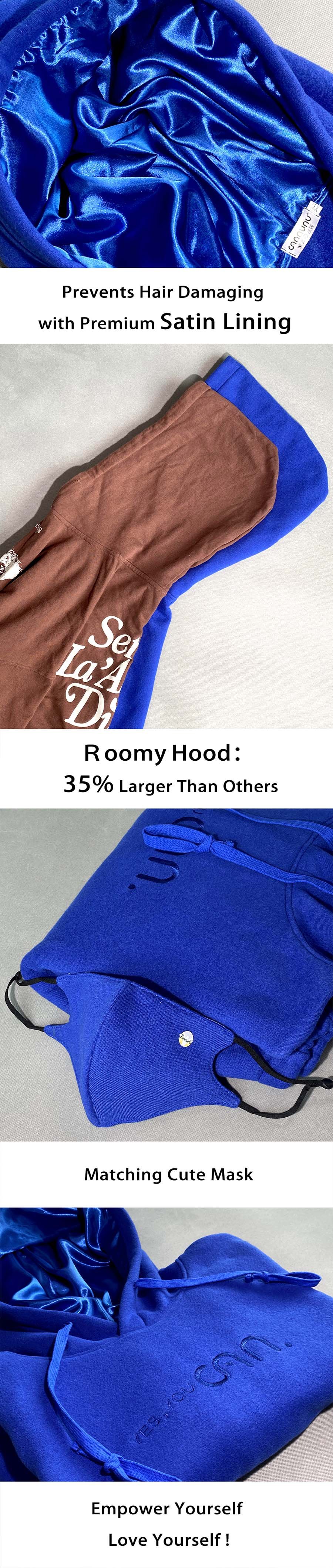 Cozy Crop Satin Lined Hoodie-Royal Blue – AnewCrown