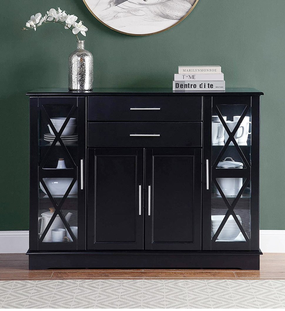 Belleze Ryland 47 Wood Storage Sideboard Buffet