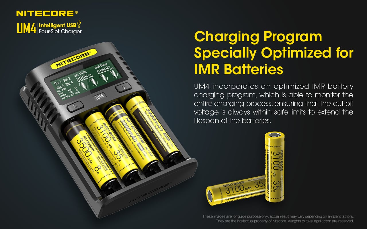 NITECORE UM4 Intelligent USB Four-Slot Superb Battery Charger