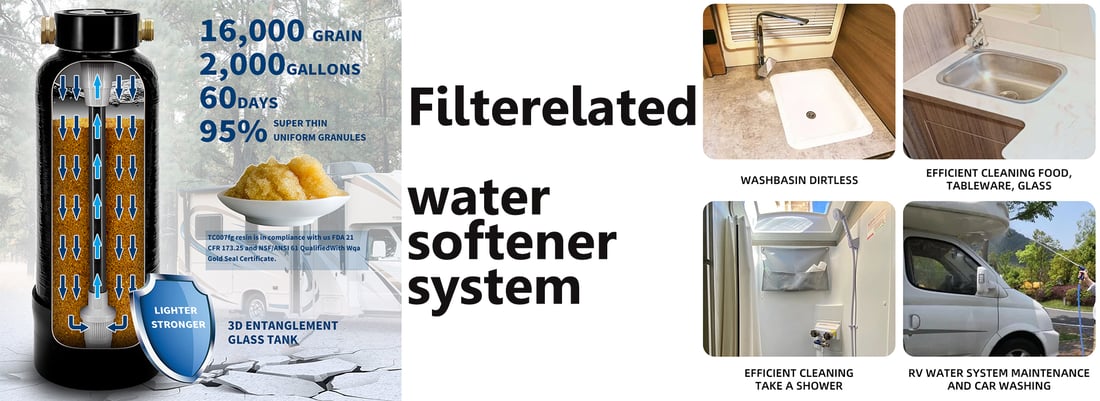 RV water softening system