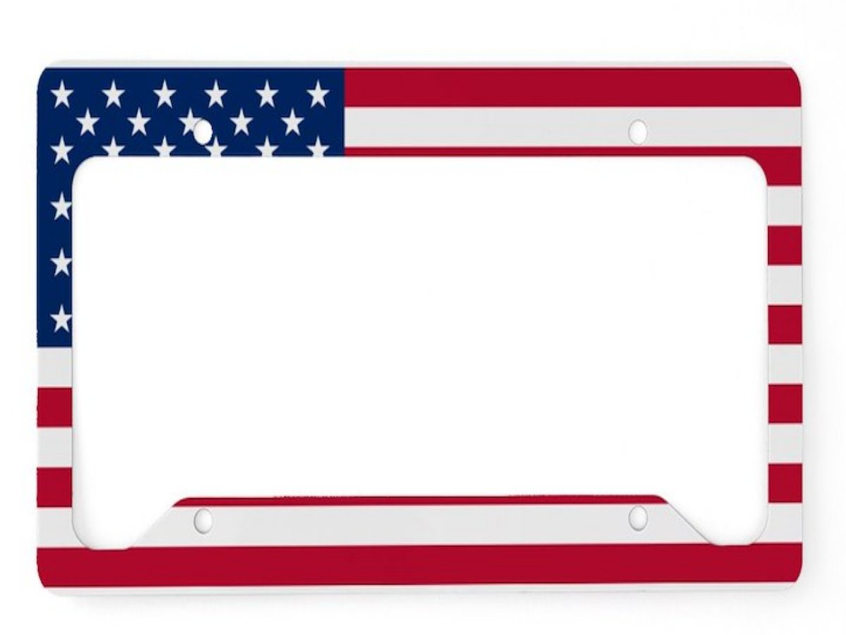 American Flag License Plate Frame