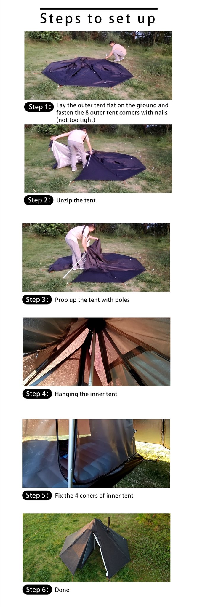 Instructions and Safety Advice for Setup Tents and Pyramid Tents