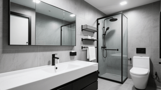 Maximize Bathroom Storage with Hanging Accessories and a Toilet Storage Rack