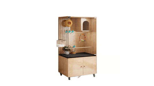 Luxury Solid Wood Parrot Villa with Glass Door: Perfect Bird Habitat