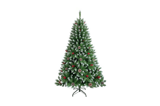 The Beauty of a White Red And Green Christmas Tree