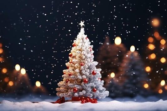 Creating a Festive Red, White, and Silver Christmas Tree
