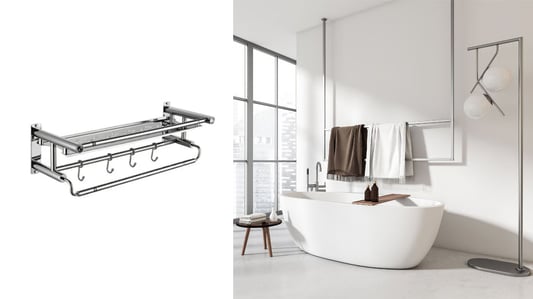 Maximizing Bathroom Space with a Towel Rod with Shelf