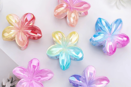 The Beauty of Colorful Flower Plastic Hair Clips