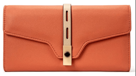 PU Latest Design New Arrival Orange Color Ladies Purse