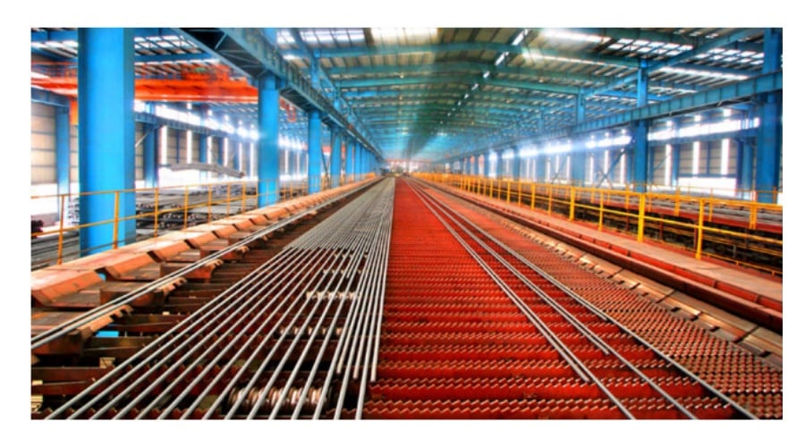 Continuous casting and rolling production line