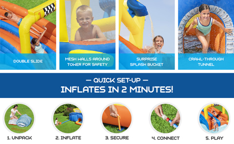 Quick Set-up- Inflates in 2 Minutes!