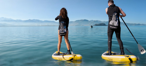 Paddleboarding with Mesh Bag and Snorkel Set