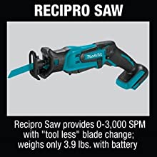 reciprocating saw recipro tool less SPM blade change