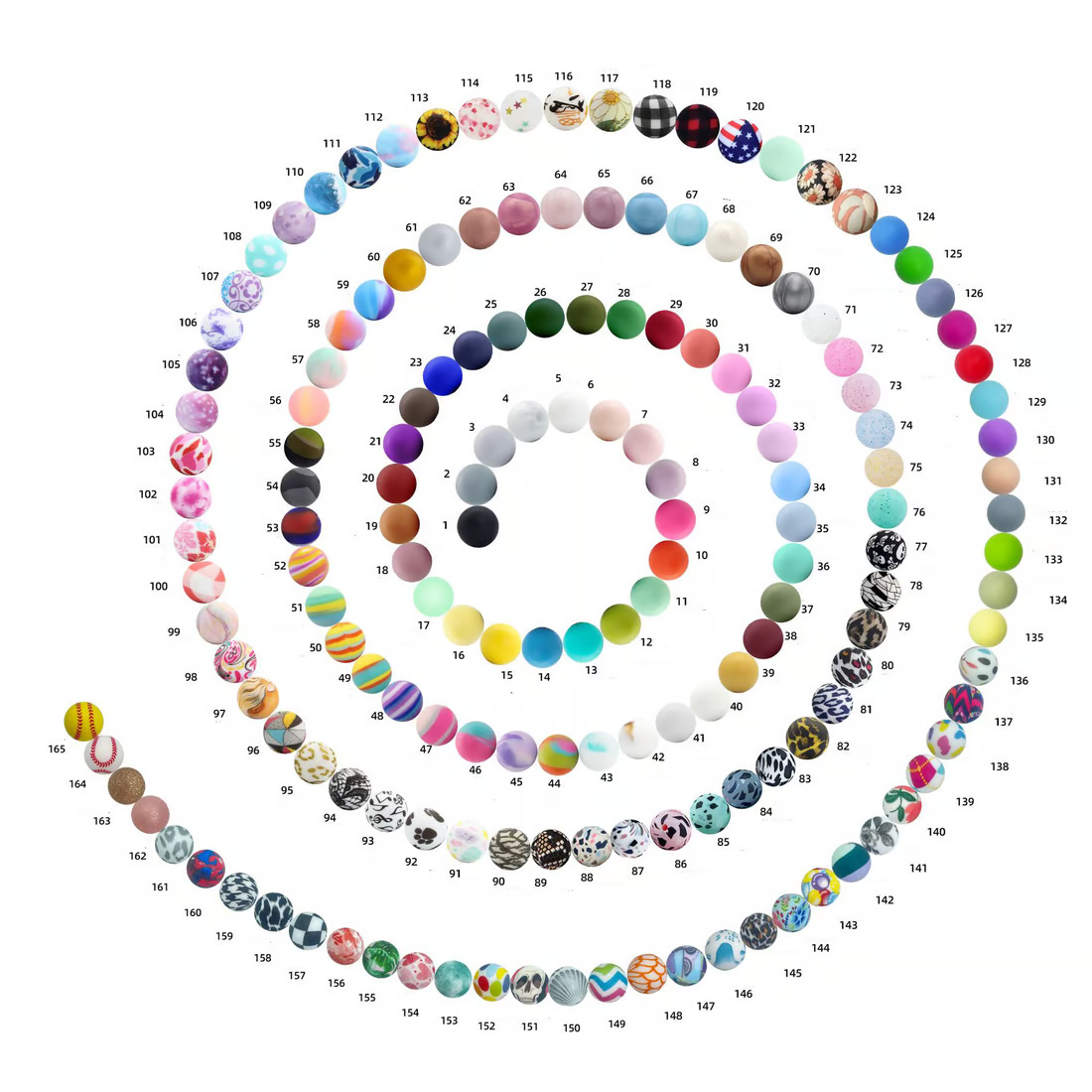 Custom 163 Colors BPA Free Silicone Beads: The Perfect Teething Chew Beads for Your Baby