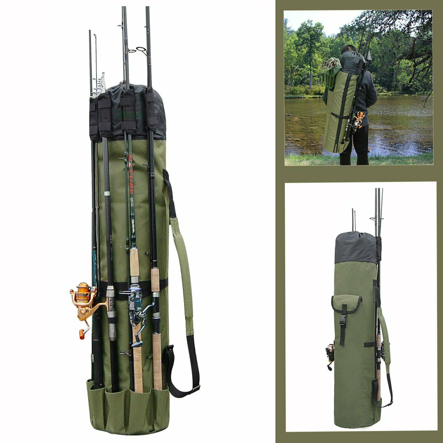 Image 1 - Fishing Bag Rod Holder Fishing Rod Reel Storage Bag Travel Carry Case Organizer