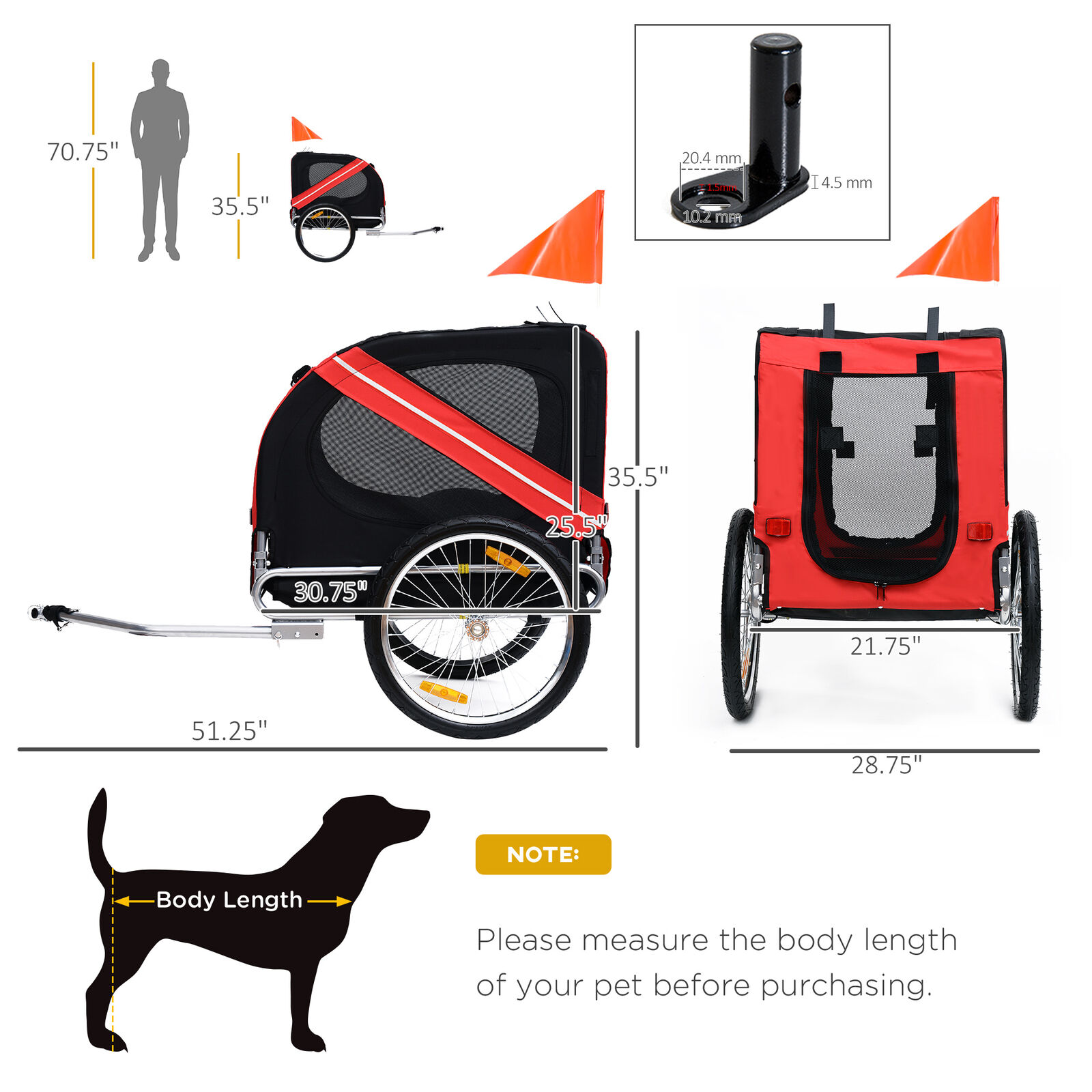Image 2 - New Folding Pet Bicycle Trailer Dog Cat Bike Carrier w/ Drawbar Hitch Stroller