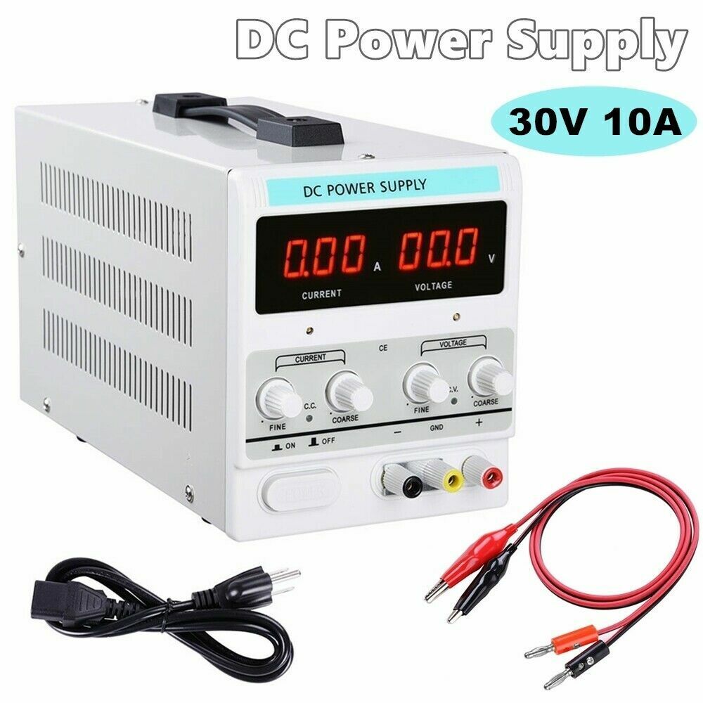 Image 1 - 30V 10A Adjustable DC Power Supply Precision Variable Dual Digital Lab Test 110V