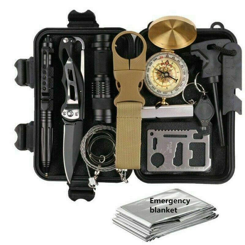Image 1 - 13 In 1 Outdoor Emergency Survival Kit Camping Hiking Tactical Gear SOS Backpack