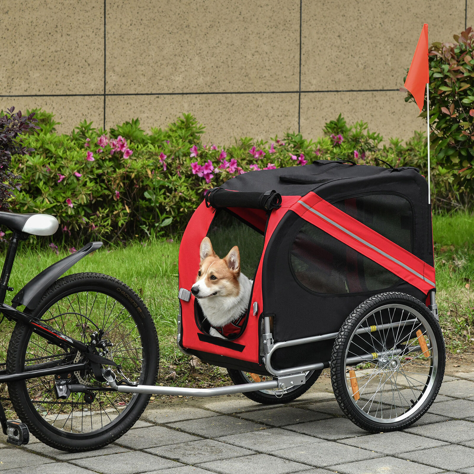 Image 1 - New Folding Pet Bicycle Trailer Dog Cat Bike Carrier w/ Drawbar Hitch Stroller