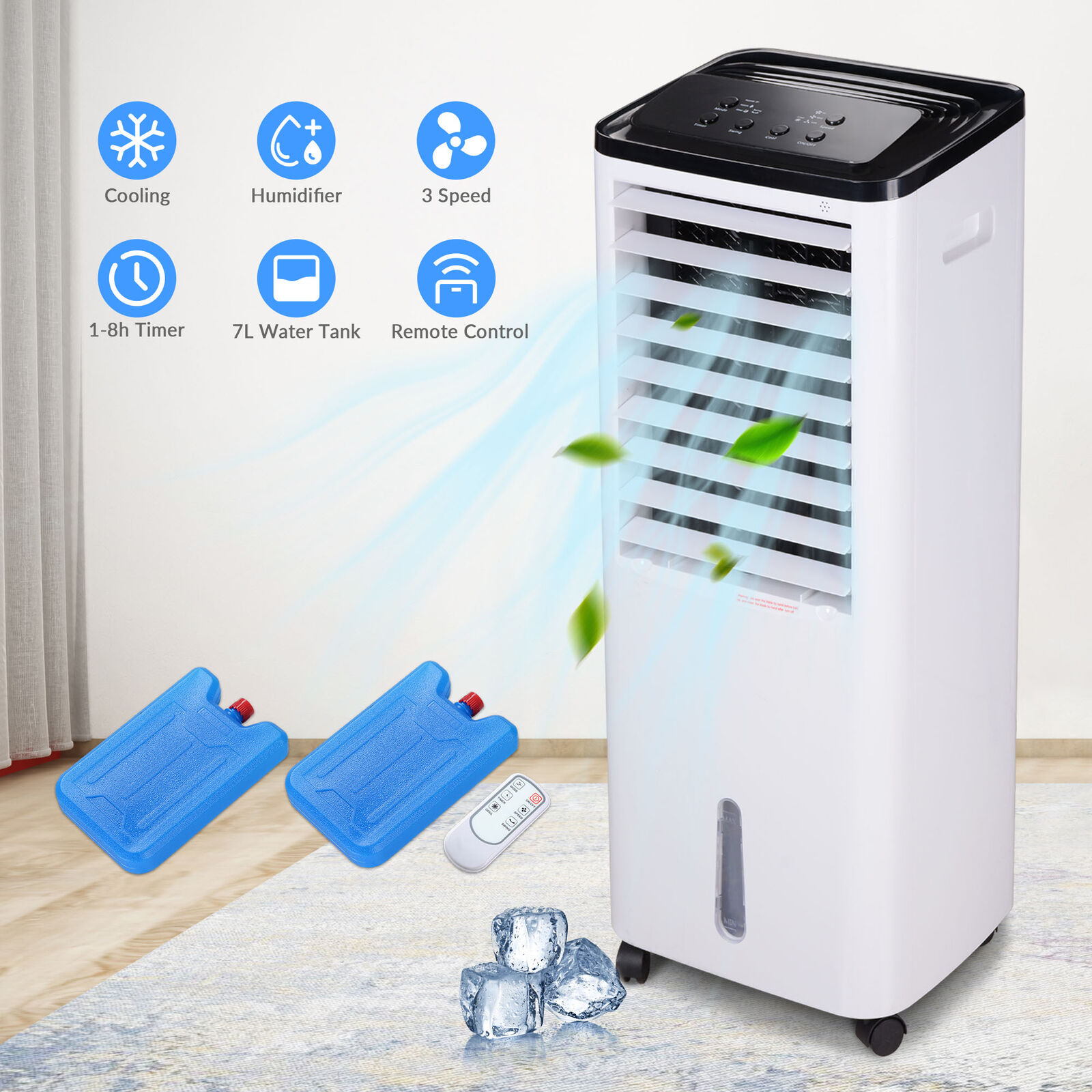 Image 1 - 200W Evaporative Air Cooler Fan Cooling Humidifier with Remote Control 17L