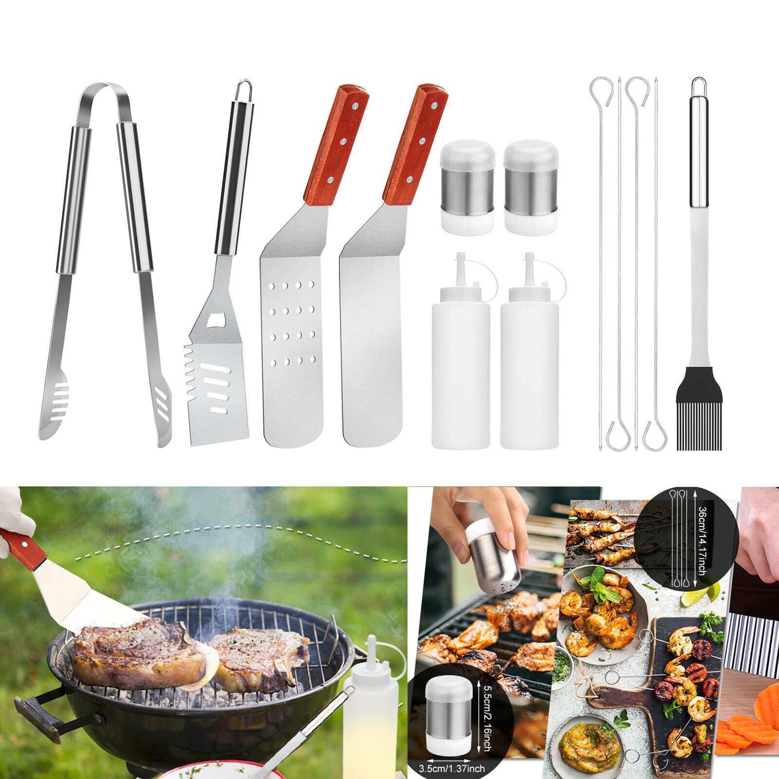 Image 1 - Stainless Steel BBQ Grill Tool Set Spatula Camping Barbecue Cutting Utensils Kit