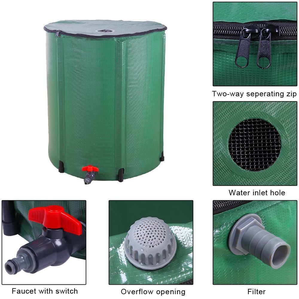 Image 71 - 50 Gallon Rain Barrel Folding Portable Water Collection Tank Storage Outdoor