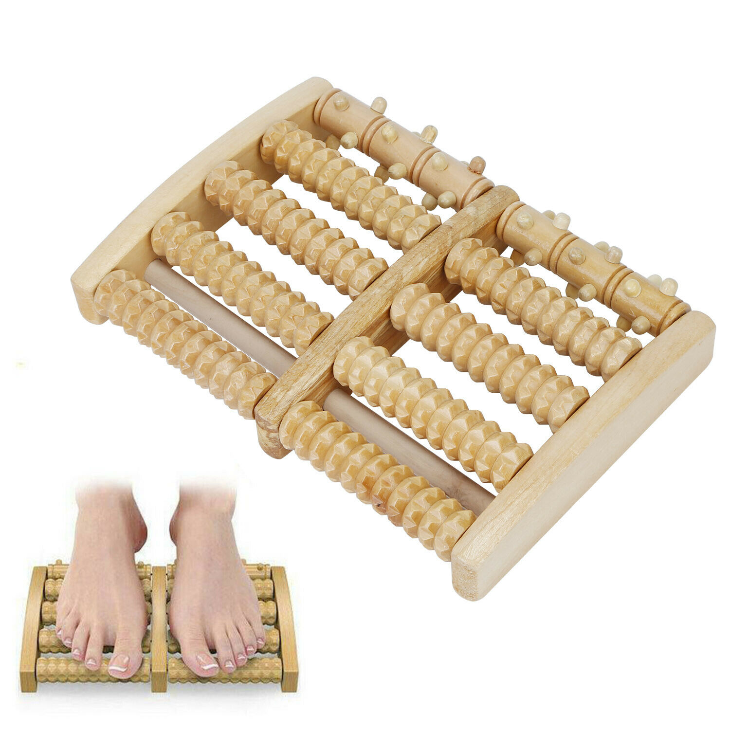 Image 1 - Dual Foot Massager Roller Plantar Heel Arch Pain Relief Shiatsu Acupressure