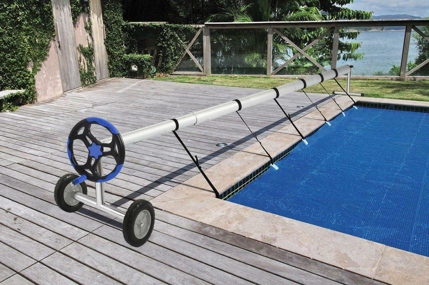 Image 11 - Up To 18&#039;Feet Solar Swimming Pool Cover Reel 7 Section Aluminum Stainless Steel