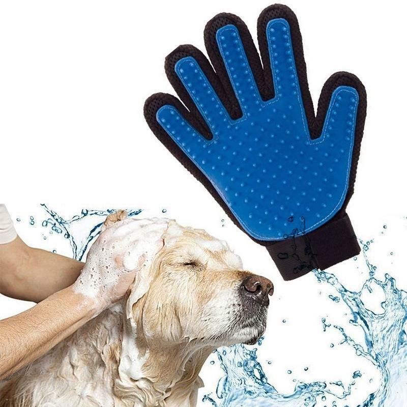 Image 31 - UPGRADED PAIR Pet Grooming Gloves Brush Dog Cat Fur Hair Removal Mitt Massage