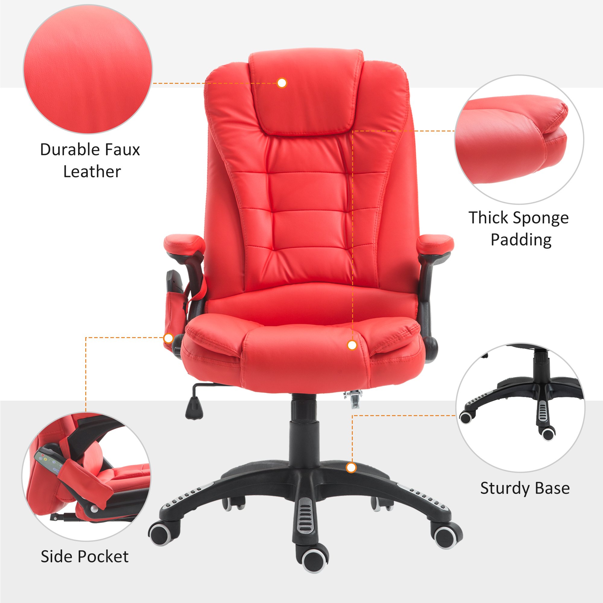 Image 44 - Home Office Computer Desk Massage Chair Executive Ergonomic Heated Vibrating