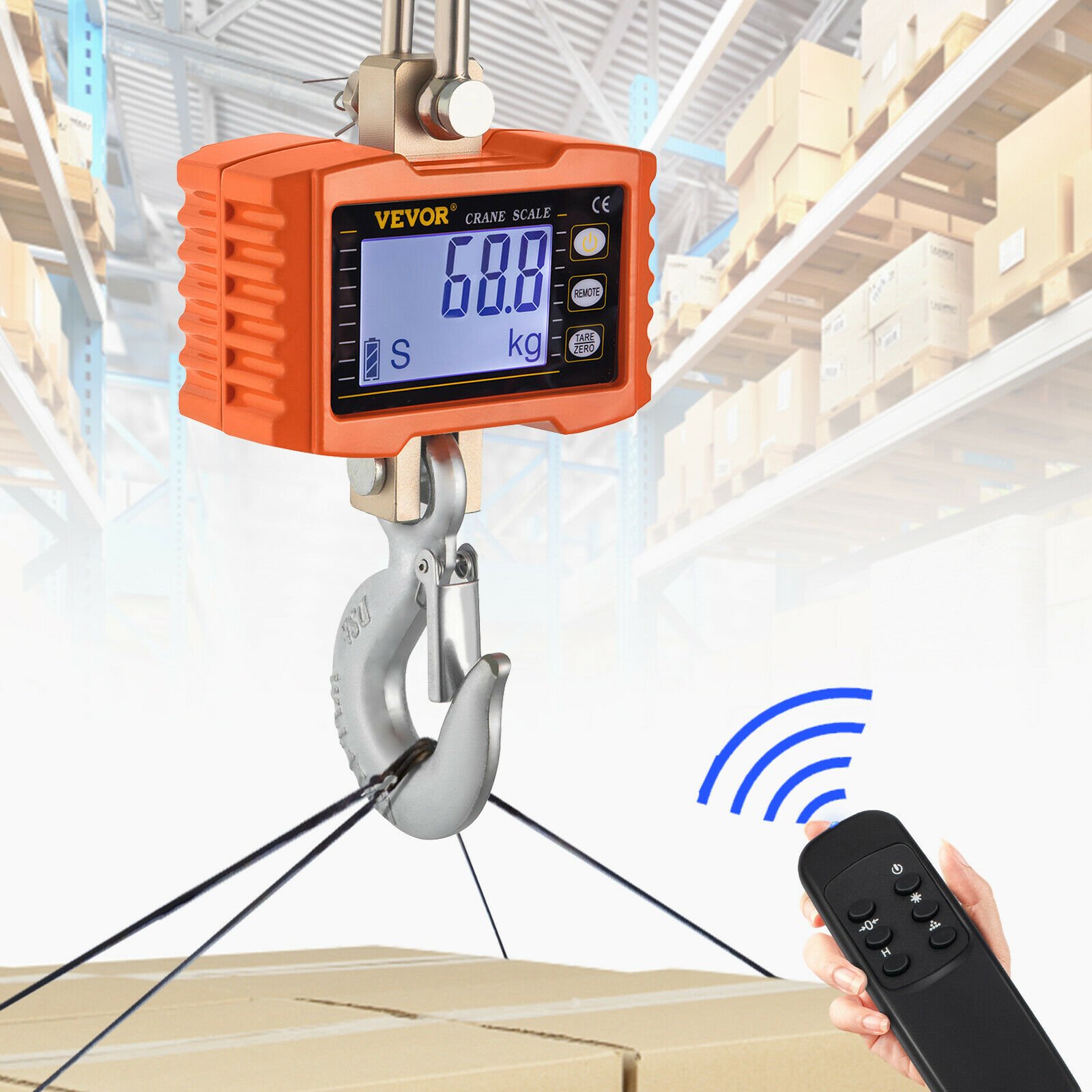 Image 1 - Hanging Scale Crane Scale1000 kg 2200 lbs Digital Industrial Heavy Duty Auto Off