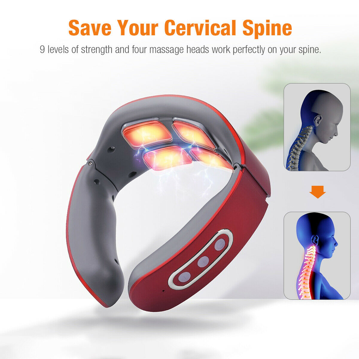 Image 51 - Electric Cervical Neck Pulse Massager Shoulder Muscle Relax Relieve Pain 4 Heads