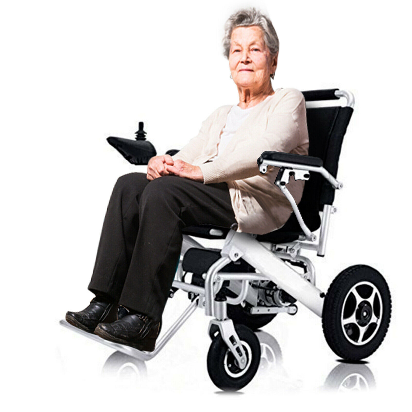 Image 2 - Electric Wheelchair Power Wheel chair Lightweight Mobility Aid Motorized Folding