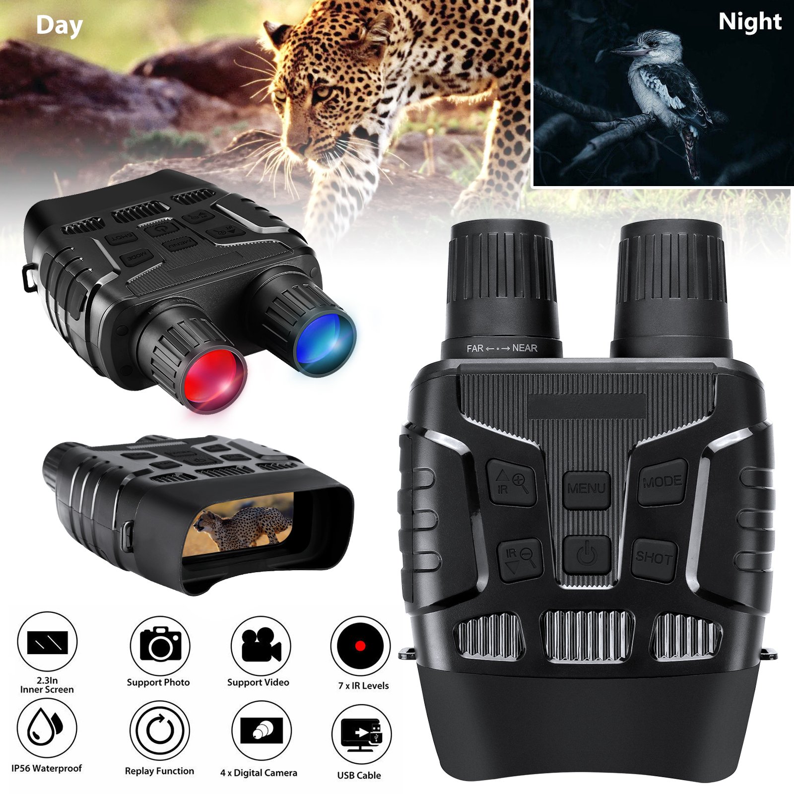 Image 14 - HD Video Digital Zoom Night Vision Hunting Binocular Monocular Scope IR Camera