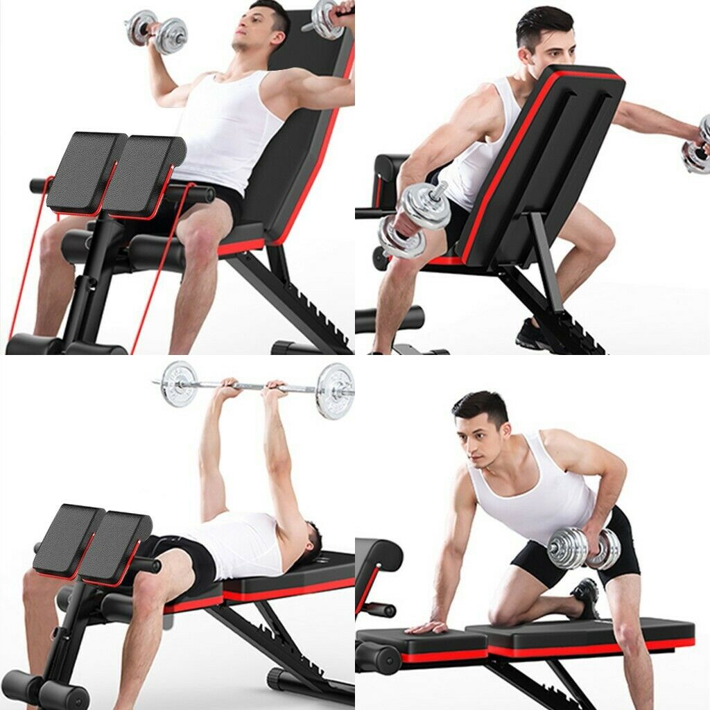 Image 2 - Adjustable Weight Bench Incline Decline Foldable Full Body Workout Gym Exercise