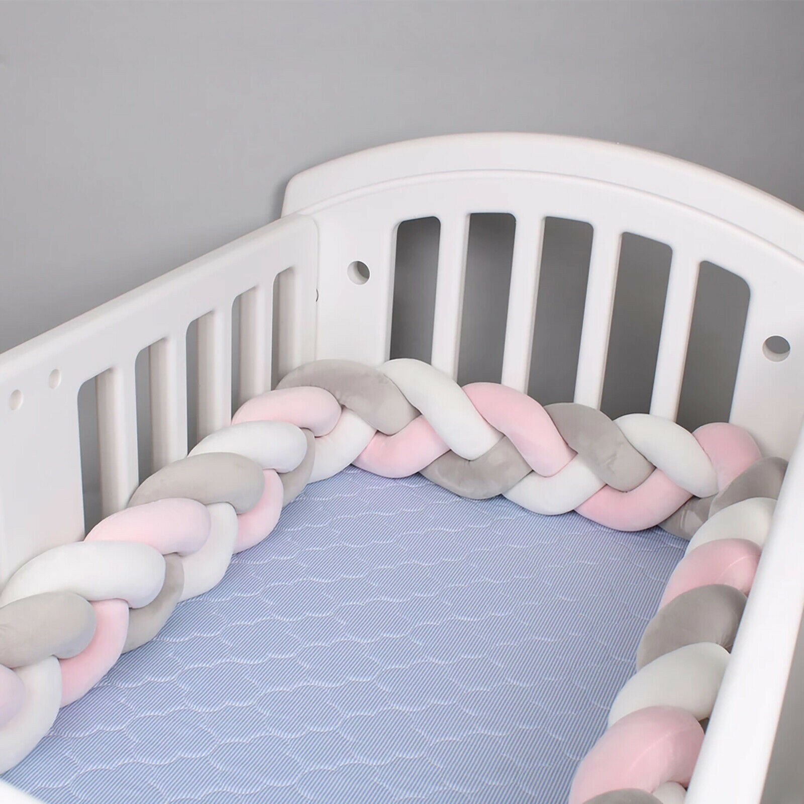 Image 61 - Crib Protector Baby Bed Bumper 3-Strand Knot Newborn Cushions Home Decor Pillow